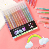 12 krāsu/komplekts, metālisks mirdzošs pildspalvas zibspuldzes marķieris 1,0 mm zīmējošs metāls pasteļtoņu izgaismotājs mākslas marķieris žurnāls DIY skolas kancelejas preces