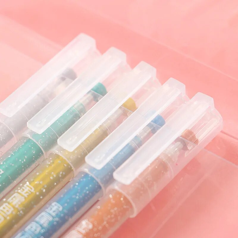 12 krāsu/komplekts, metālisks mirdzošs pildspalvas zibspuldzes marķieris 1,0 mm zīmējošs metāls pasteļtoņu izgaismotājs mākslas marķieris žurnāls DIY skolas kancelejas preces
