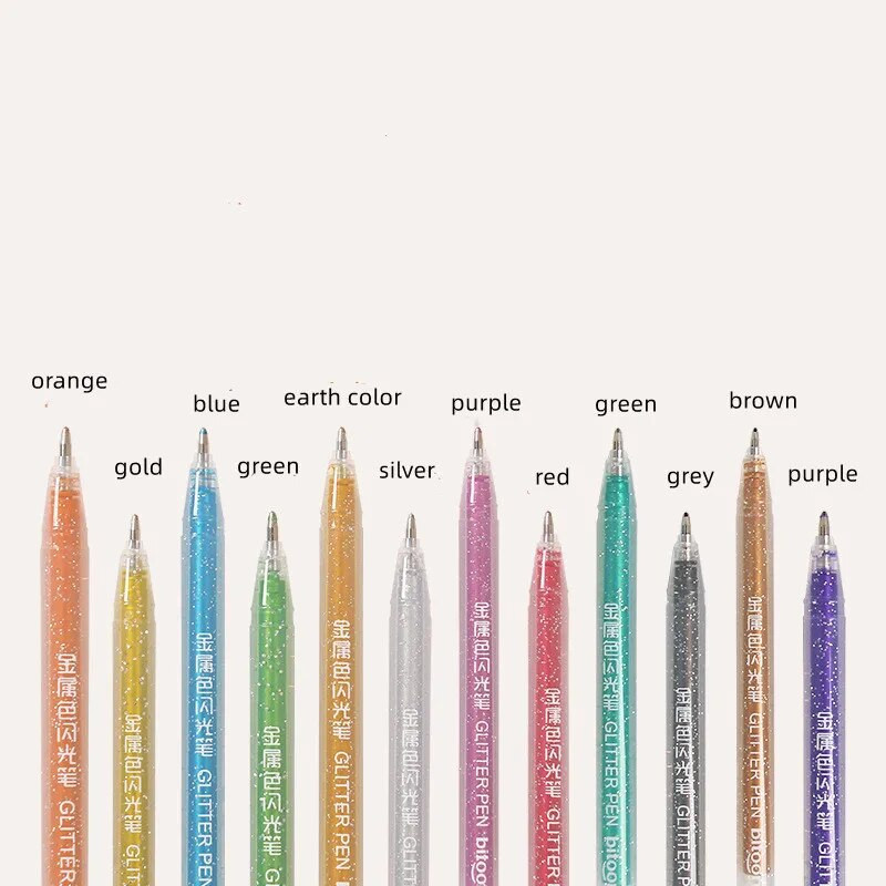12 krāsu/komplekts, metālisks mirdzošs pildspalvas zibspuldzes marķieris 1,0 mm zīmējošs metāls pasteļtoņu izgaismotājs mākslas marķieris žurnāls DIY skolas kancelejas preces