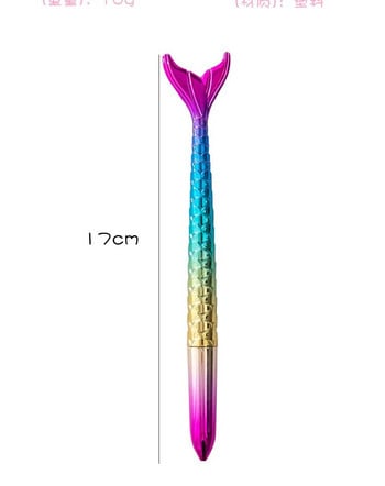 1 ΤΕΜ στυλό Fishtail Mermaid Gel στυλό Gradient Πολύχρωμο Όμορφο δώρο Fish Tail Στυλό Γραφικής ύλης Cartoon Gel στυλό