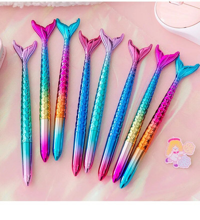 1Gb Fishtail Pen Mermaid Gel Pens Gradient Krāsainas Skaistas Zivju astes Dāvanu Pildspalvas Kancelejas Karikatūras Gēla Pildspalvas