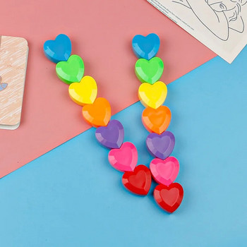 6 цветни маркери Kawaii Love Heart Хайлайтери Направи си сам Scrapbooking Planner Декорации на дневници Сладки офис ученически пособия