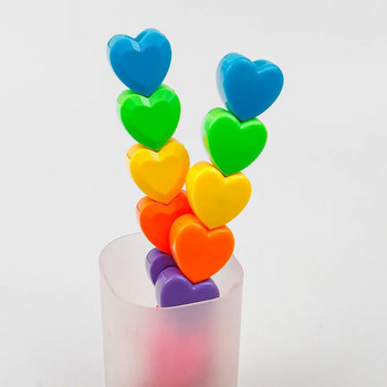 6 цветни маркери Kawaii Love Heart Хайлайтери Направи си сам Scrapbooking Planner Декорации на дневници Сладки офис ученически пособия