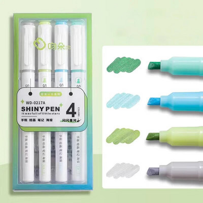 4gab./komplektā Ieliktņi Jauki spīdīgi marķieri Pildspalvas Kawaii Krāsainas Marķieri Pildspalvas Glezniecības rīks Korejiešu rakstāmpiederumi skolas biroja dāvanai bērniem