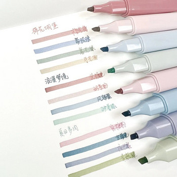 4бр. Kawaii маркери Сладки маркери във формата на червило Корейски канцеларски материали Флуоресцентни химикалки с голям капацитет Инструменти за рисуване Офис