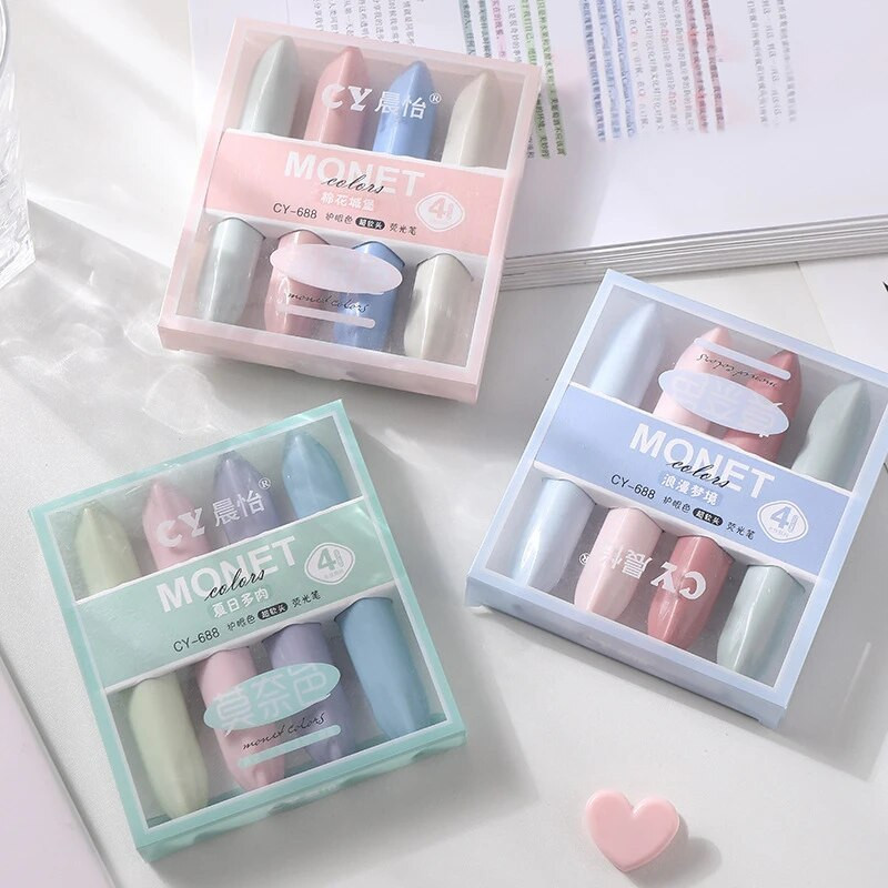 4gab Kawaii marķieru pildspalvas Cute lūpu krāsas formas izgaismotāji korejiešu kancelejas preces lielas ietilpības dienasgaismas pildspalvas zīmēšanas rīki birojs