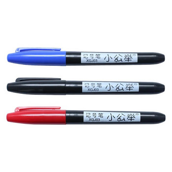 10 бр./лот перманентен водоустойчив маркер със средна точка 1,5 мм черен, син и червен маркер с мастило за художествени консумативи, писалка за канцеларски материали