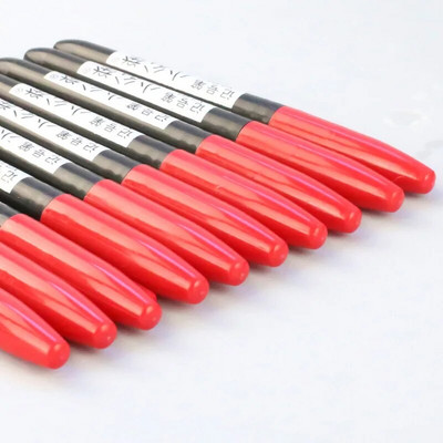 10 τμχ/παρτίδα Μόνιμη αδιάβροχη μαρκαδόρος Μεσαίο σημείο 1,5 χιλιοστών Μαύρο μπλε κόκκινο μελάνι Μαρκαδόρος για Art Supplies Stationery Στυλό