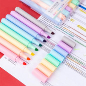 Haile 8Pc Macaron Series Highlighter Art Markers Pastel Fluorescent Pens Graffiti School Drawing School Stationary αναλώσιμα