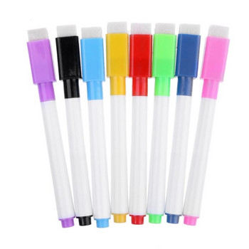 1 комплект магнитна писалка за бяла дъска Изтриваем маркер Офис ученически пособия 8 цвята D5QC