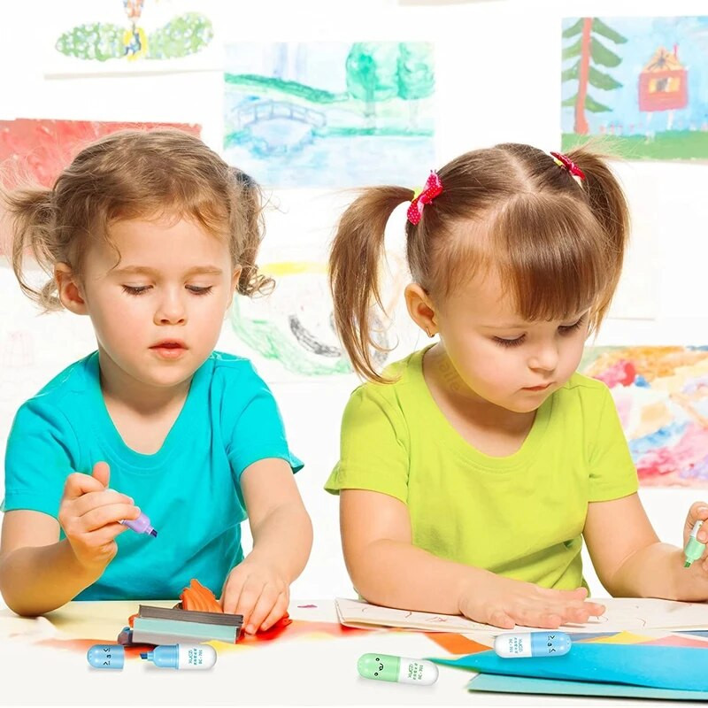 Haile 6 tk Kawaii minipillid esiletõstja pliiats armas naljakas naeratav nägu fluorestseeruv marker pliiats kooli kontorikunst kirjatarvete tarvik