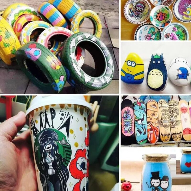 13 krāsu krāsas marķieris, ūdensizturīgs automašīnu riepu protektors, kompaktdisks, metāls, pastāvīgs krāsas marķieris, grafti eļļains Macador Caneta kancelejas preces