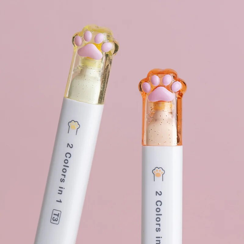 6 gab. Radošas kaķu spīļu marķieris Kawaii dienasgaismas marķieri mākslas marķieri korejiešu rakstāmpiederumu žurnālu plānotājs biroja piederumi