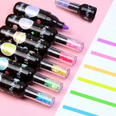 6 buc/set sticle de vin Styling Planet Highlighter Papetarie Marker Pen Scriere Pictură Doodle Pen Pixuri fluorescente multicolore