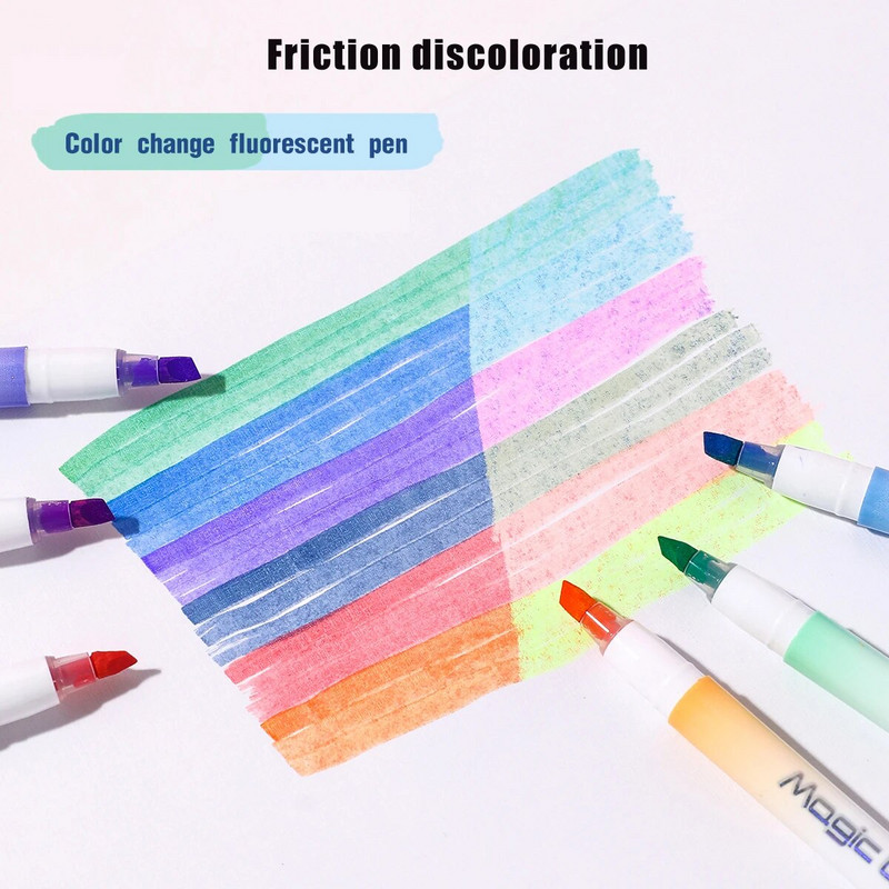 12 krāsu dzēšamas krāsu maiņas pildspalvas, dzēšamās pildspalvas, kaltu uzgaļa marķieris, dzēšams marķieris, studentu zīmējums, piezīmes, mar