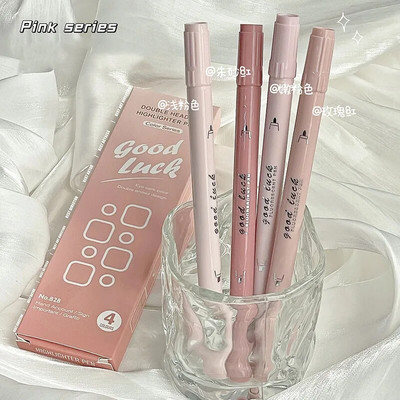 4 kom/set Jednostavan obojeni marker Modni gradijent jednobojni pisaći marker marker dvostruka glava spomenar šarena olovka učenik