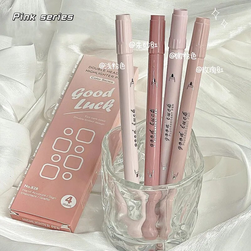 4 kom/set Jednostavan obojeni marker Modni gradijent jednobojni pisaći marker marker dvostruka glava spomenar šarena olovka učenik