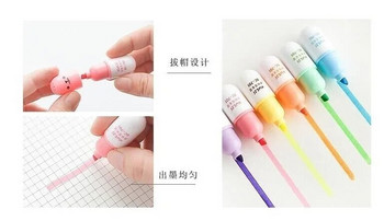 6 τμχ /Συσκευασία Cute Pill Mini highlighter Marker Drawing Pen School Αναλώσιμα γραφείου Παιδική γραφική ύλη για μαθητές