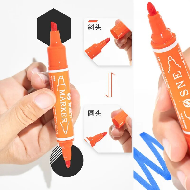 Μαρκαδόροι διπλού άκρου με βάση το λάδι Χρωματιστοί μόνιμοι μαρκαδόροι Εργαλεία ζωγραφικής για παιδιά Γκράφιτι Σχέδιο προμήθειες τέχνης Kawaii Stationery