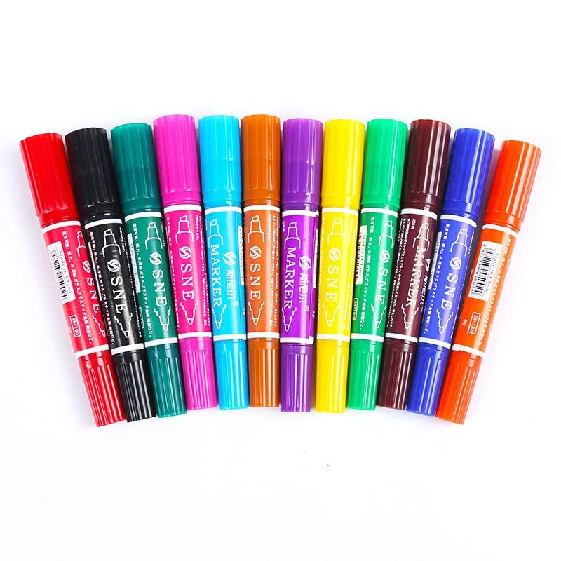 Μαρκαδόροι διπλού άκρου με βάση το λάδι Χρωματιστοί μόνιμοι μαρκαδόροι Εργαλεία ζωγραφικής για παιδιά Γκράφιτι Σχέδιο προμήθειες τέχνης Kawaii Stationery