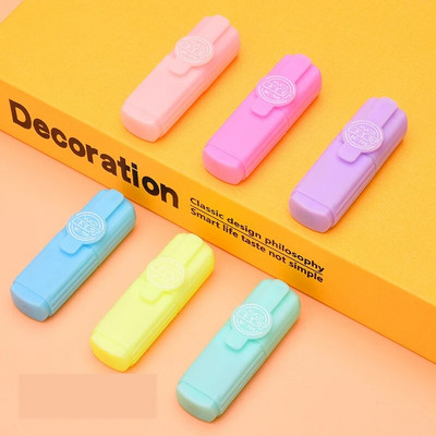 6 τμχ/παρτίδα Κάψουλες Highlighter Vitamin Pill Highlight Marker Color Pens Stationery Office School Base For Markers Stationery