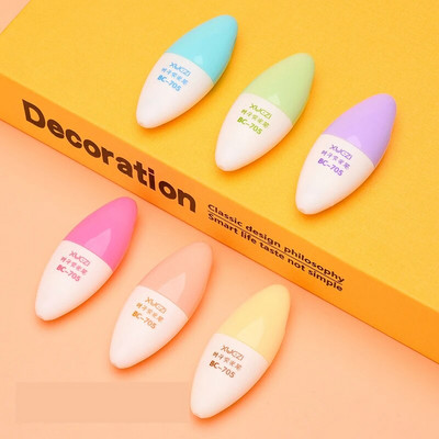 6 τμχ/παρτίδα Κάψουλες Highlighter Vitamin Pill Highlight Marker Color Pens Stationery Office School Base For Markers Stationery