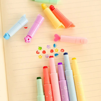 Yatniee Lovely Color Highlighters Inks Stamp Pen Marker Pen Kawaii Χαριτωμένο δώρο επιστολόχαρτου για παιδιά Παιδιά