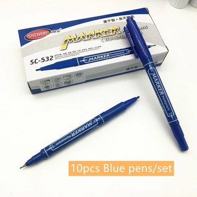 10 gab/partija Divpusējs rakstīšanas marķieris Eļļas pamatne pastāvīgā CD metāla stiklam Kancelejas preces biroja piederumi Skolas piederumi A6875