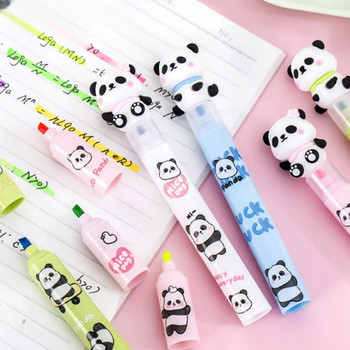 4 τμχ/παρτίδα Lovely Panda 3 Layer Splicing Highlighters Art Markers Diy Drawing Paint Έγχρωμο Σχολικό Μαρκαδόρο Γραφείου Επιστολόχαρτο