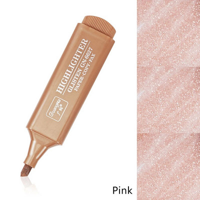 8 krāsu metālisks marķieris, īpaši zibspuldzes dienasgaismas pildspalva, metālisks mirdzošs izgaismotājs, marķieri piezīmju veikšanai, žurnālu rakstīšanas piederumi