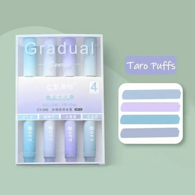 4 gab./komplektā Kawaii Highlighter Pen Gradient Morandi Highlighter Marķieris Art Marķieris Grafiti Fluorescent Pen School Biroja piederumi
