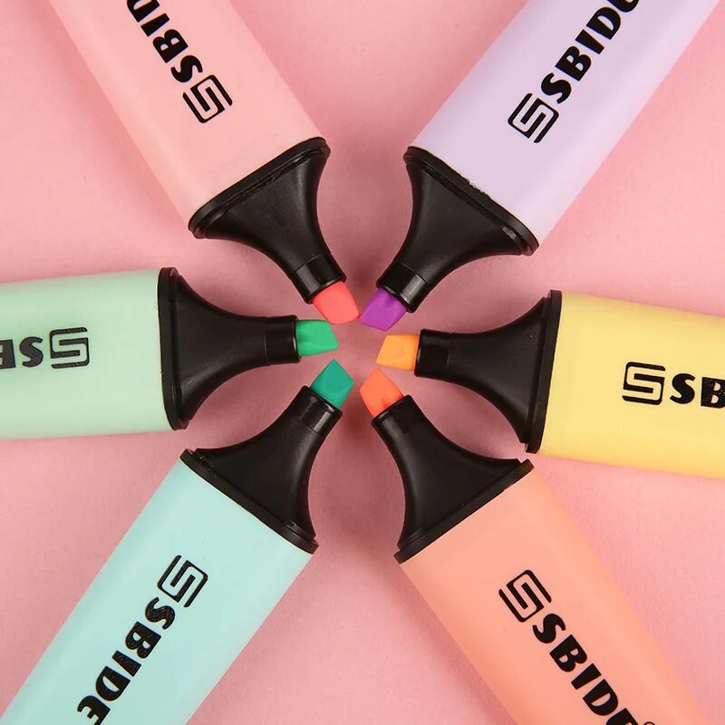 Candy krāsu marķieris Kawaii Macaron lielas ietilpības krāsu marķieris marķieris grafiti zīmēšanas pildspalva studentu kancelejas preces 6 gab/komplektā