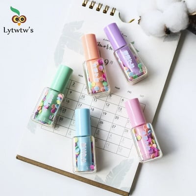 1 PiecesLytwtw`s Nail Polish Bottle Creative Highlighter Pen Cute Kawaii Graffiti Marker Paint Канцеларски чертеж Lovely Sweet