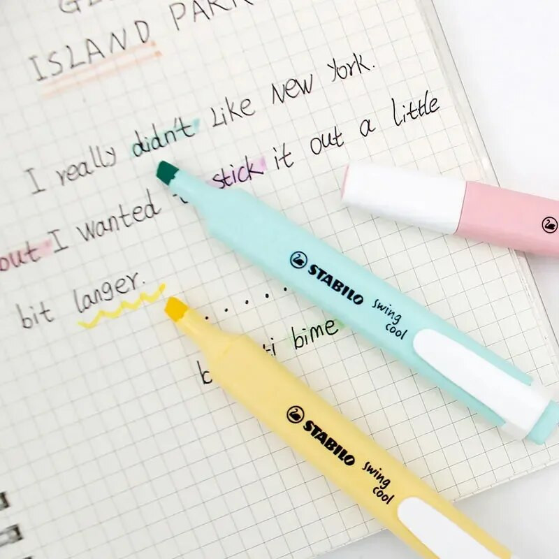 STABILO Νέα 275 Highlighters Παστέλ Μαρκαδόροι Swan Swing 6 Χρώματα Μονό Κείμενο Focus Μαρκαδόρο για Σχολικό Γραφείο 1Τμ