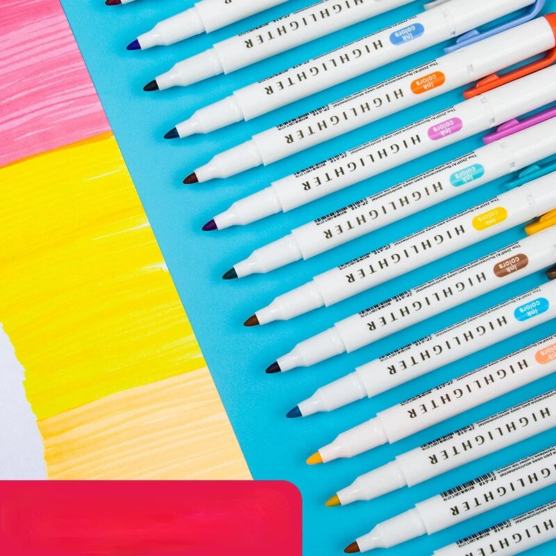 5-värviline kahe otsaga markermarkerid õpilaste värvipliiats Õpilaste kirjatarbed kawaii koolitarbed markerpliiatsid