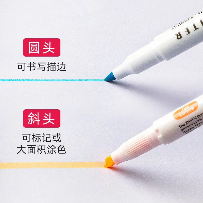 5-värviline kahe otsaga markermarkerid õpilaste värvipliiats Õpilaste kirjatarbed kawaii koolitarbed markerpliiatsid