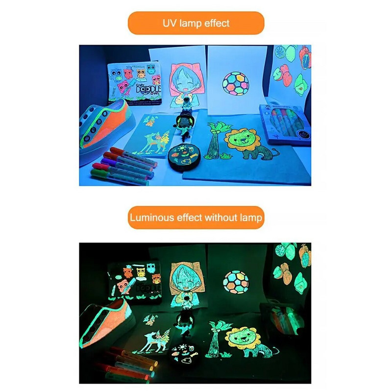 Πολύχρωμο φωτεινό στυλό Δημιουργικό στυλό ζωγραφικής με μαρκαδόρο που λάμπει στο σκοτεινό μαρκαδόρο Student φωτεινό στυλό επισήμανσης γκράφιτι