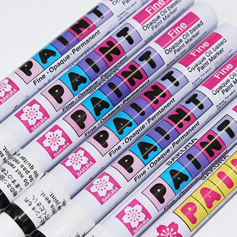 1 gab Sakura akrila marķiera klinšu krāsošanas komplekts bērniem, akmens krāsas pildspalvu komplekts, keramikas stikls, koks, DIY amatniecībai, mākslas piederumi