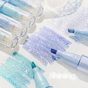 Μεταλλικά Glitter Highlighters Σετ 4 διακριτικών χρωμάτων με μύτες σμίλης, ευέλικτο πλάτος γραμμής και αδιάβροχο μελάνι με βάση το νερό