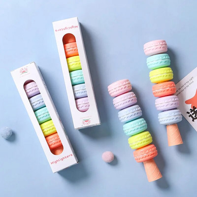 1 komad 6 boja Kreativni slatki Kawaii Macaron biskvit Candy Color Highlighter Uredski školski pribor Poklon