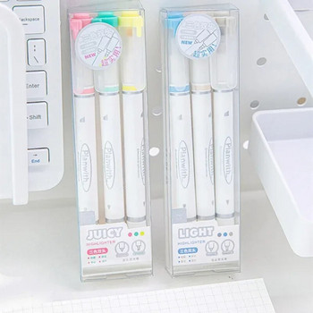 3 τεμ. Lovely Paint Marker Simplicity Korean Fashion Creative highlighter Double Head DIY Scrapbook Maker Pen Supplies