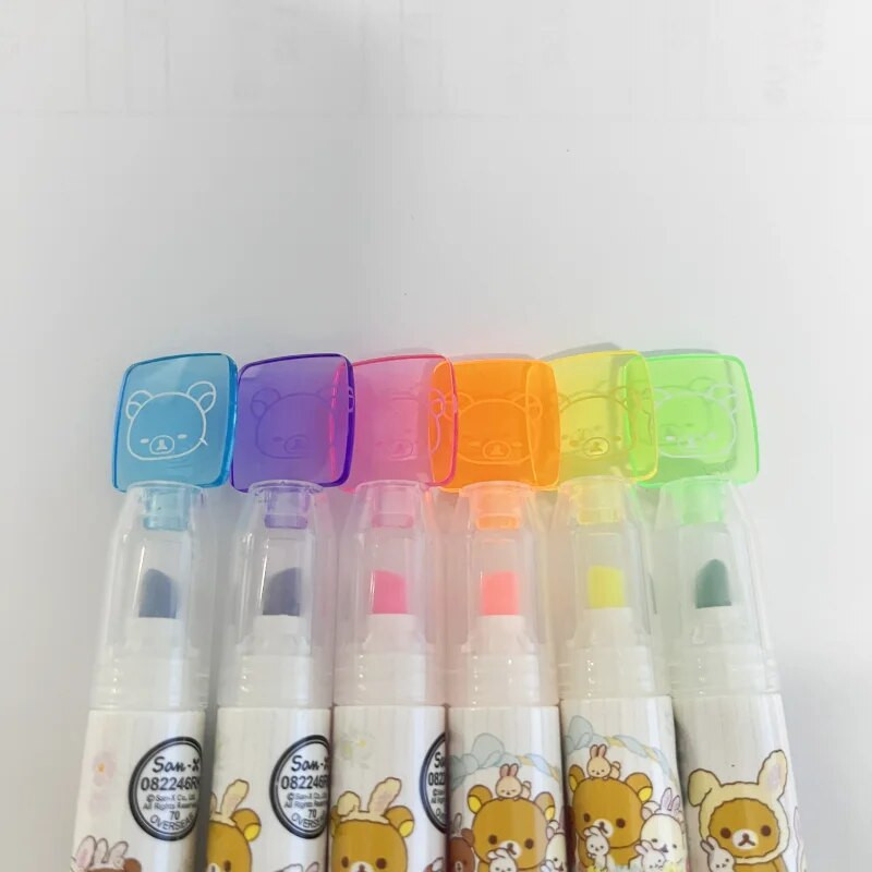 6Gb AIHAO HM5320 Rilakkuma Mini Highlighter Jauki karikatūra Paint Marķieris Pildspalva Skola Biroja kancelejas piederumi Kawaii