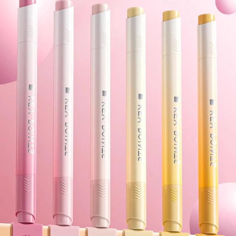 Armsad esiletõstjad, pastelsetes toonides kahe otsaga markerpliiats, peitel ja peenots, 6 Macaroni värvi, veepõhine