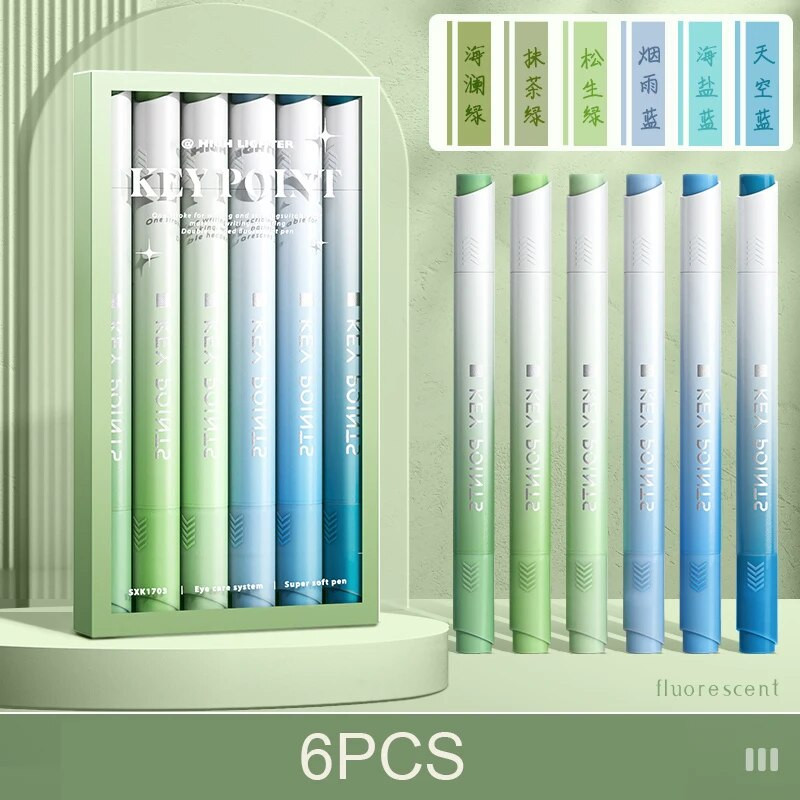 Armsad esiletõstjad, pastelsetes toonides kahe otsaga markerpliiats, peitel ja peenots, 6 Macaroni värvi, veepõhine