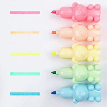 5 Χρώματα/Κουτί Γάτα Claw Bear Heart Shape Highlighter Γελοιογραφία Student Line Color Marker Pen Hand Account Pen School Αναλώσιμα γραφείου