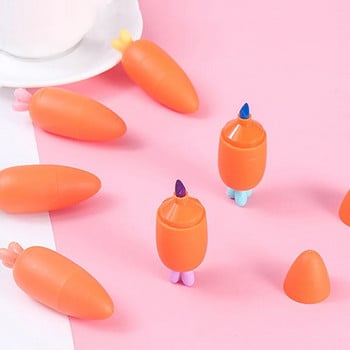 6 бр./партида Сладки анимационни маркери за моркови Студентски преносими мини художествени рисунки Графити Маркер Химикалки Училищни подаръци Kawaii Канцеларски материали