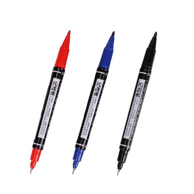 3 vnt Marker Pens Geras vandeniui atsparus rašalas, plonas antgalis Neapdorotas antgalis, juodas Naujas nešiojamas smulkių spalvų rašiklis 3 spalvų derinys