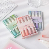 4gab Kawaii Gradual Highlighter Pildspalvas Jauki zīmēšanas krāsošanas rīki Skolēniem Piezīmju marķieri Korejas kancelejas piederumi Skolas biroja piederumi
