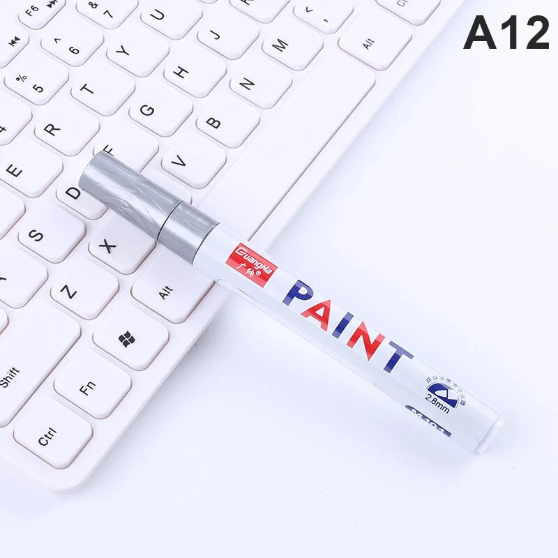 12 spalvų dažų žymeklio rašiklis, atsparus blukimui automobilio padangos padangos protektoriaus kompaktinis diskas, metalas, nuolatinis