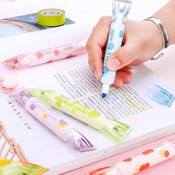 Хайлайтери с двоен връх, хайлайтери със сладки бонбони Меки разнообразни цветове с плодов вкус, за училищния офис на дневника за планиране на бележки